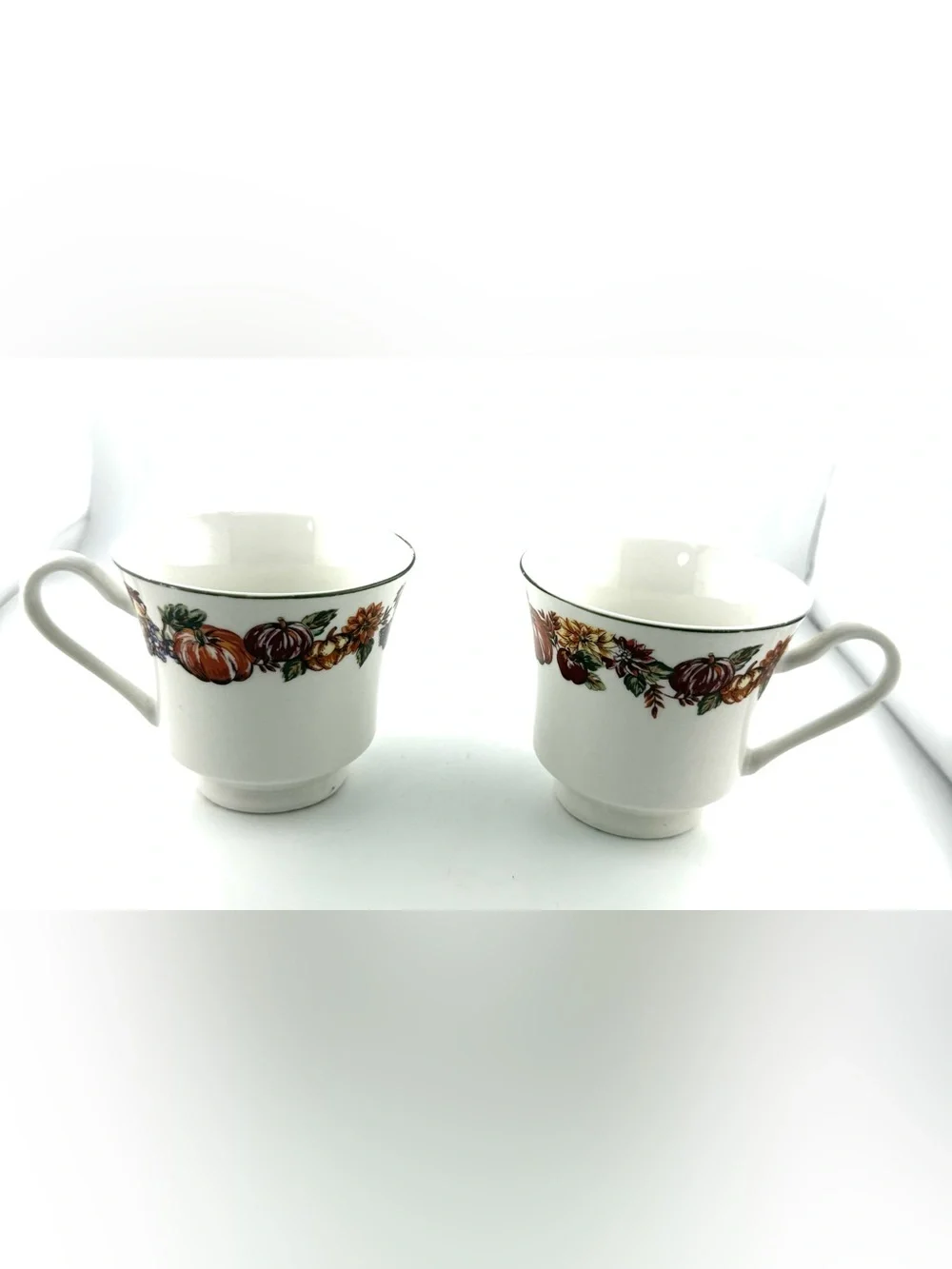 2 Pumpkin Harvest Tea Cups